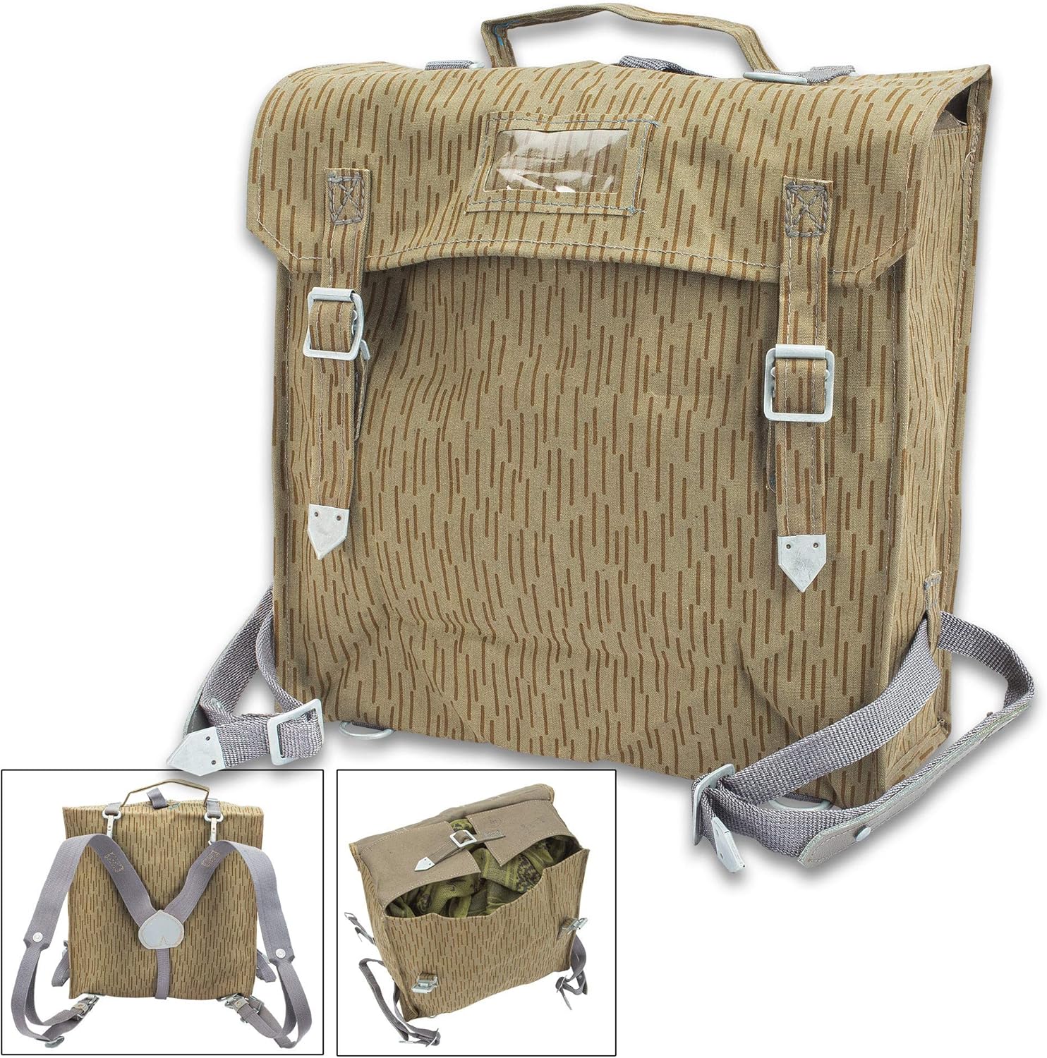 Amazon 東ドイツ レイン迷彩柄 コンバットパック クリップオンサスペンダー/Yストラップ付き 純正ミリタリーサープラス; ト