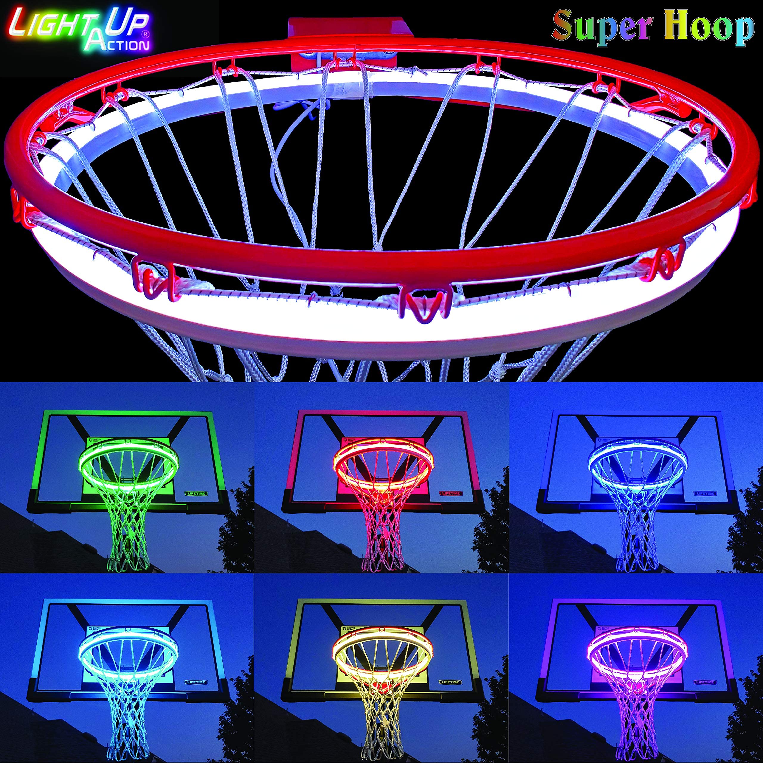 Buy Light Up Action Super Hoop Neon LED Basketball Hoop Light Net 2.0