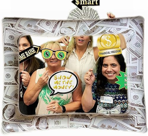 Miniatura 7 de Juego de marco inflable para fotomatón y accesorios de fotos, marco gigante de billetes de dólar, para cumpleaños, casino, bodas, despedida de