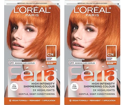 L'Oreal Paris Feria Multi-Faceted Shimmering Permanent Hair Color, C74 Intense