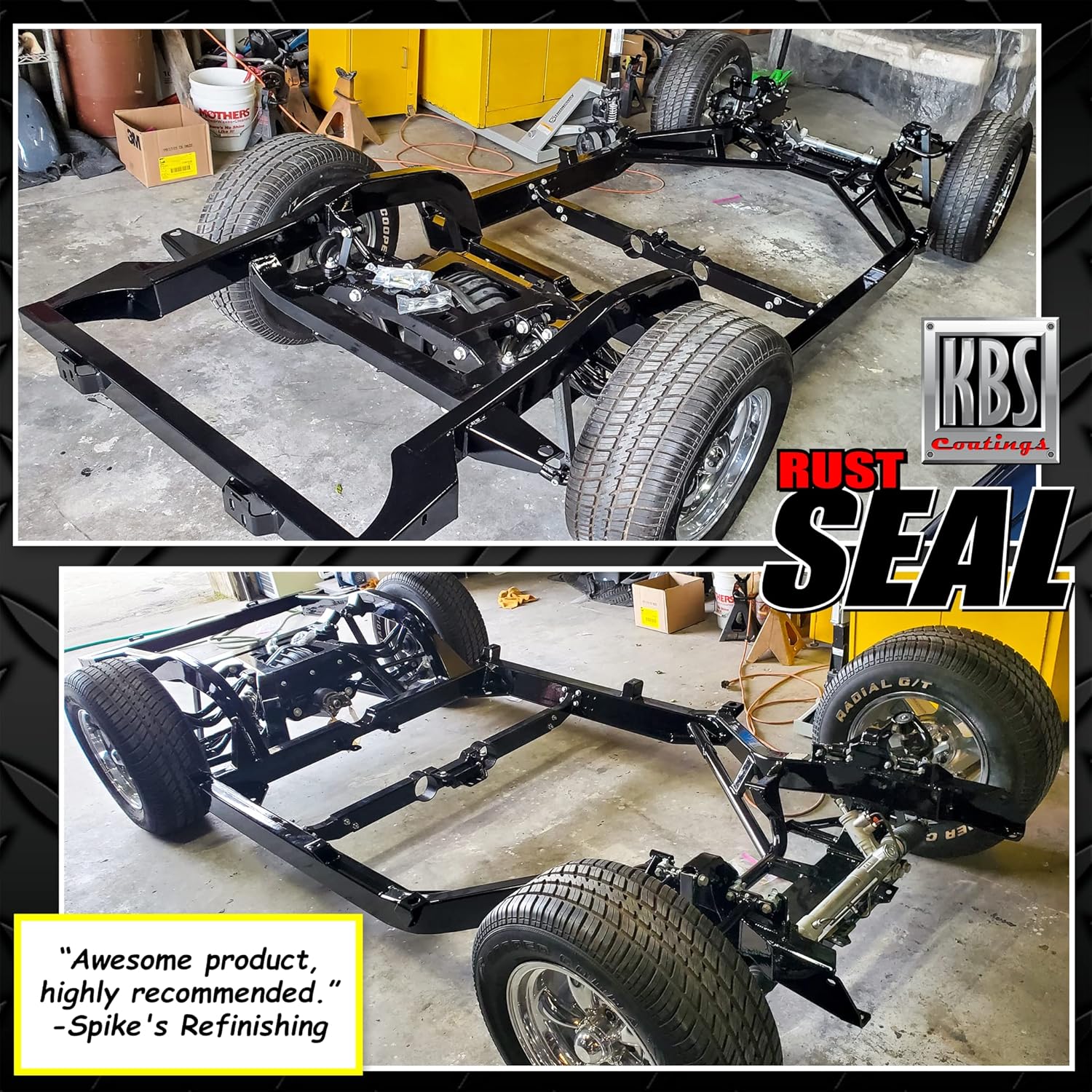 KBS Coatings 57001 Gloss Black Frame Coater Kit, Prep and Coats an Entire Car or Truck Frame