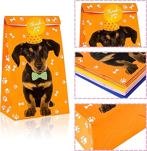 Miniatura 6 de C L cooper life 24 bolsas de regalo para perros y mascotas, suministros con temática de cachorro, decoración de fiesta de cumpleaños, diseño de