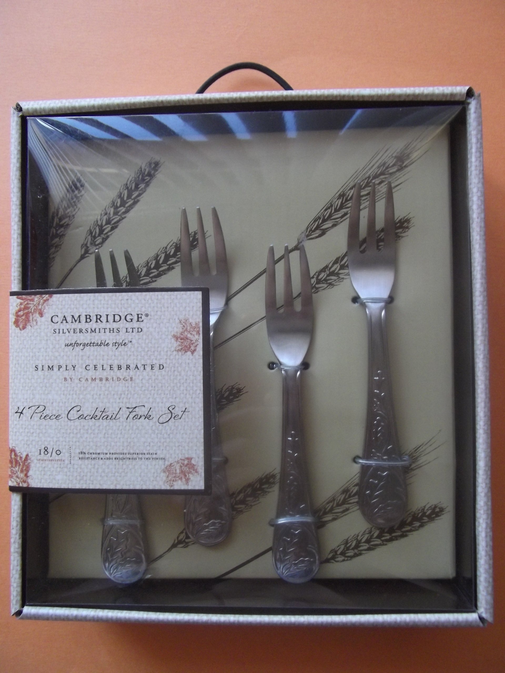 Amazon.com: Cambridge 4-pc Cocktail Fork Set, Stainless Steel