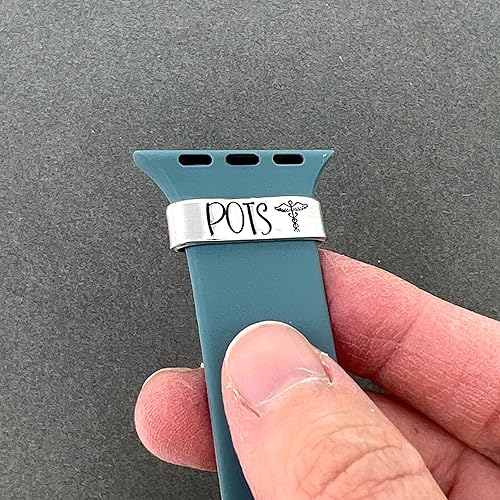 Miniatura 5 de POTS Medical Alert ID Watch Charm, Hand Stamped Tag for Smartwatch, Made of Lightweight Aluminum, Band Not Included