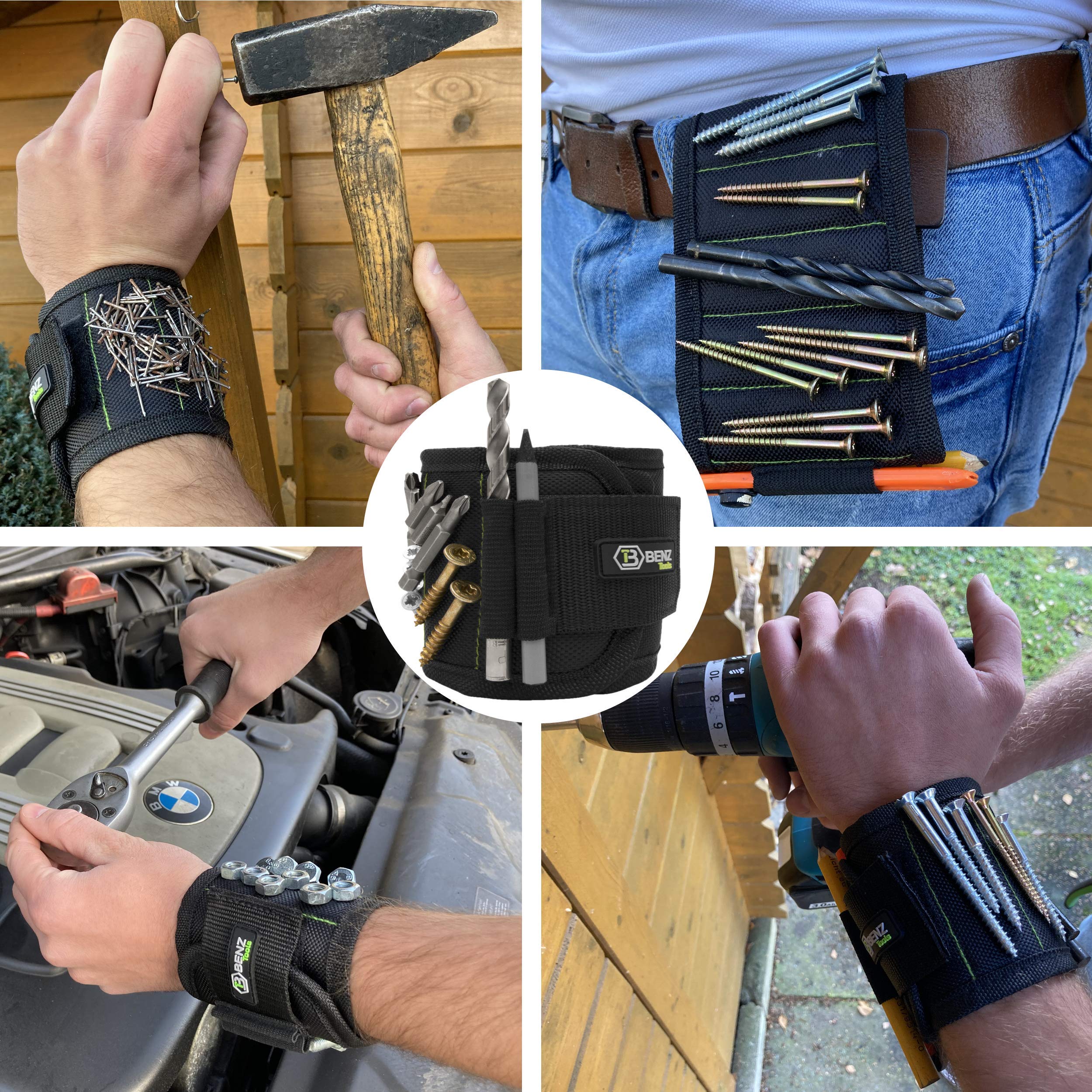 Muñequera Magnetica Con 15 Potentes Imanes Artilugios Prácticos para Hombres Pulsera Magnética Regalo de Herramienta de Bricolaje