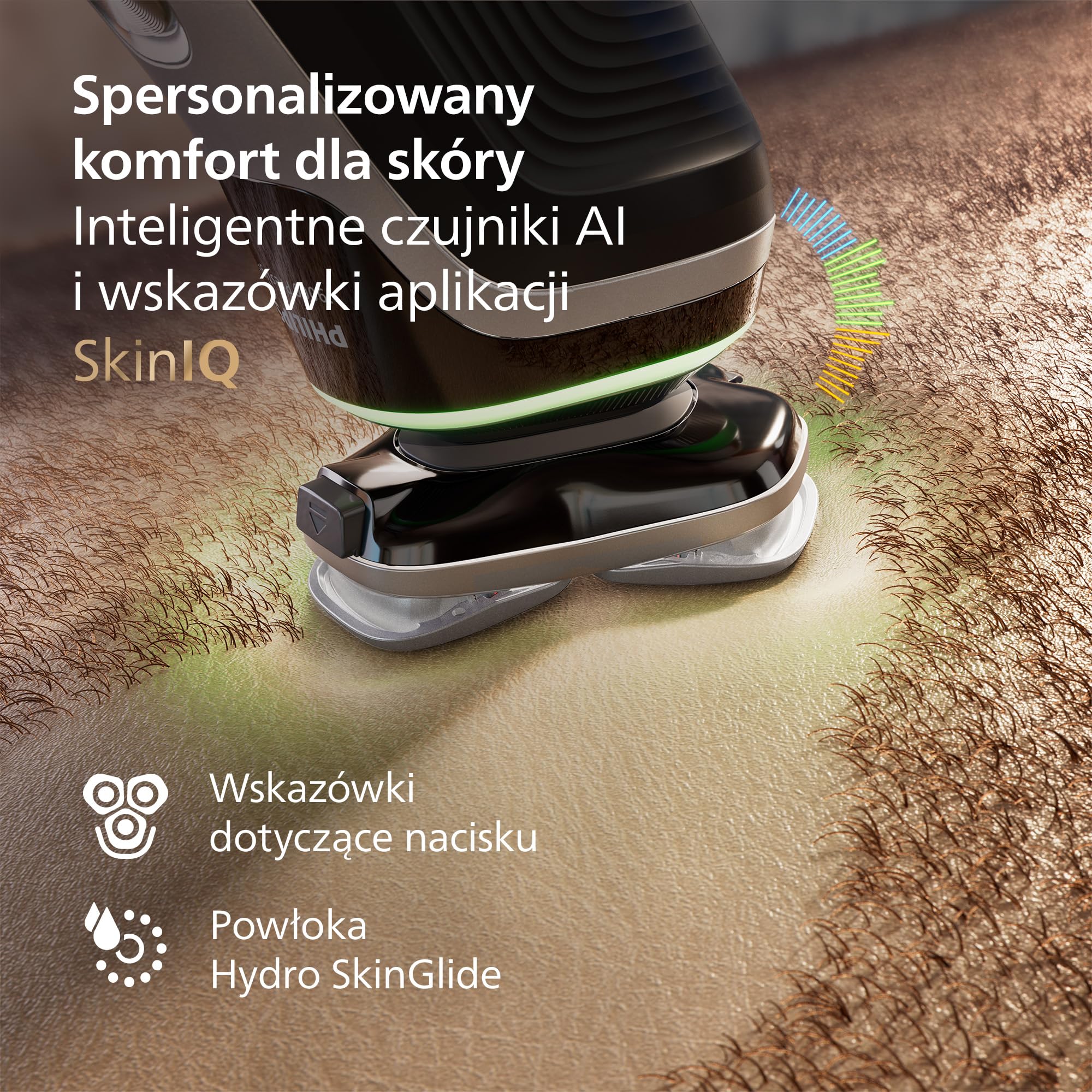 Philips Shaver i9000 Prestige, golarka elektryczna do golenia na sucho i mokro z technologią Skin IQ, System Triple Lift & Cut, podwójne, obracające się o 360º ostrza SteelPrecision, Model XP9204/10