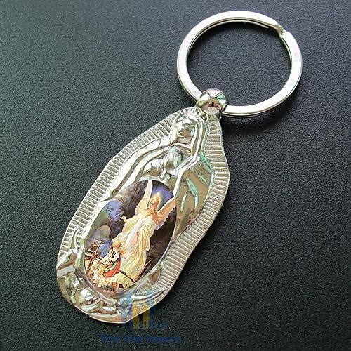 Miniatura 8 de 12 piezas personalizadas de bautismo de recuerdo de fiesta, llavero de metal de ángel de la guarda, regalo de bautizo para grabado de invitados