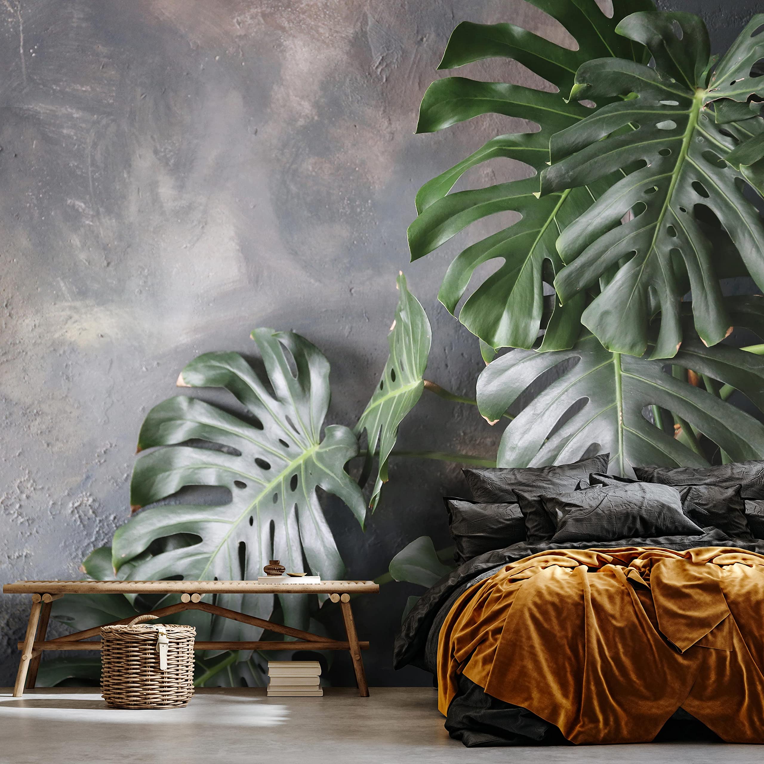 WallArena - Vlies Fototapete Monstera Bltter 368x254 cm - Fototapeten -  Tapeten - fr Wohnzimmer Schlafzimmer - Vliestapete Wandtapete Tapete 3D ...