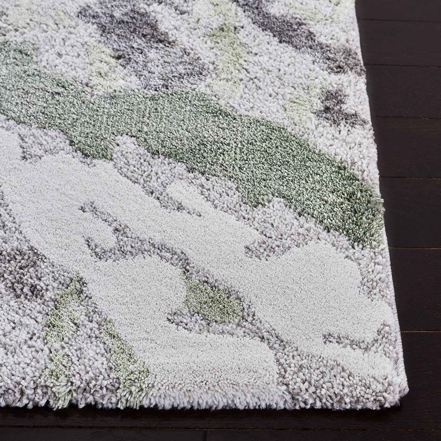 SAFAVIEH Century Collection Accent Rug - 2' x 5', Grey & Green, Modern Abstract Design, Non-Shedding & Easy Care, Ideal for High Traffic Areas in Entryway, Living Room, Bedroom (CTY324F)