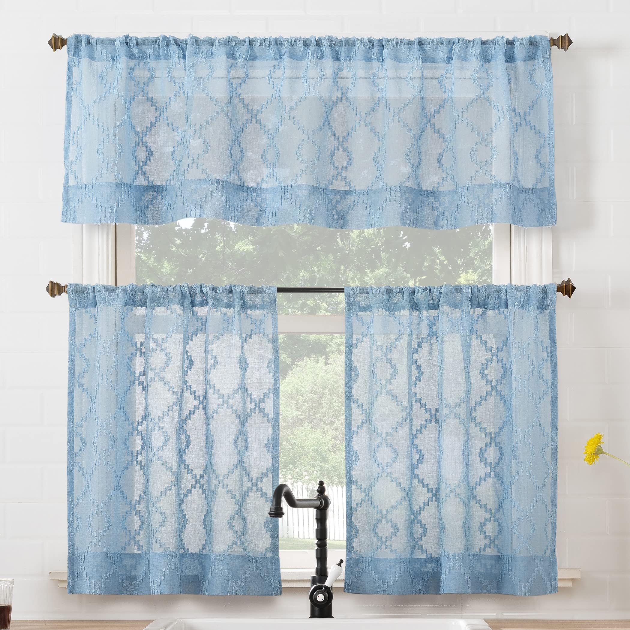 Floral Journey Sage Embroidered Sheer Curtain - View #5