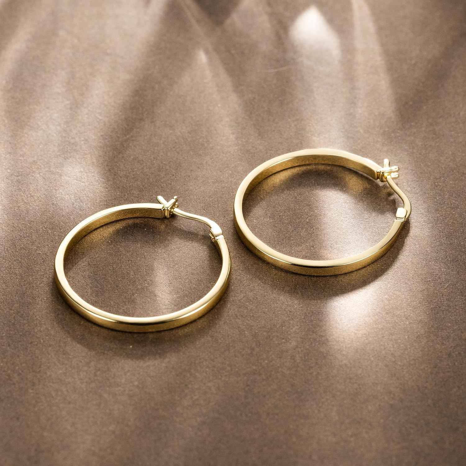 14K Gold Hoop Earrings for Women Gold Earrings for Women Lightweight Hoop Earring for Womens Hoops Earring for Womens 20/25/30/40mm - Image 7