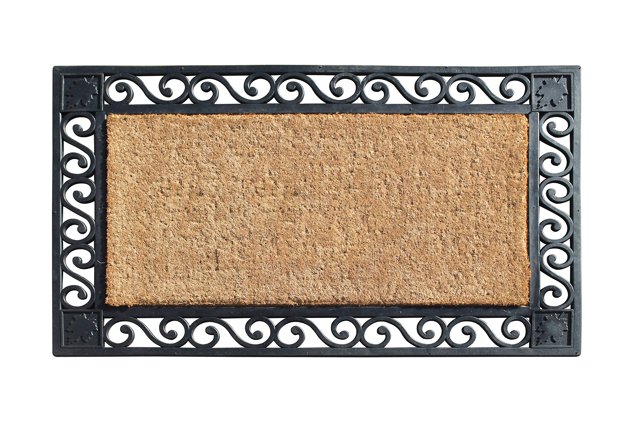 Photo 1 of A1HC Natural Coir and Rubber Door Mat, 38x23, Thick Durable Doormats for Indoor Outdoor Entrance, Heavy Duty, Thin Profile Door Mat, Easy to Clean, Long Lasting, Front Door Entry Doormat, Black Finish