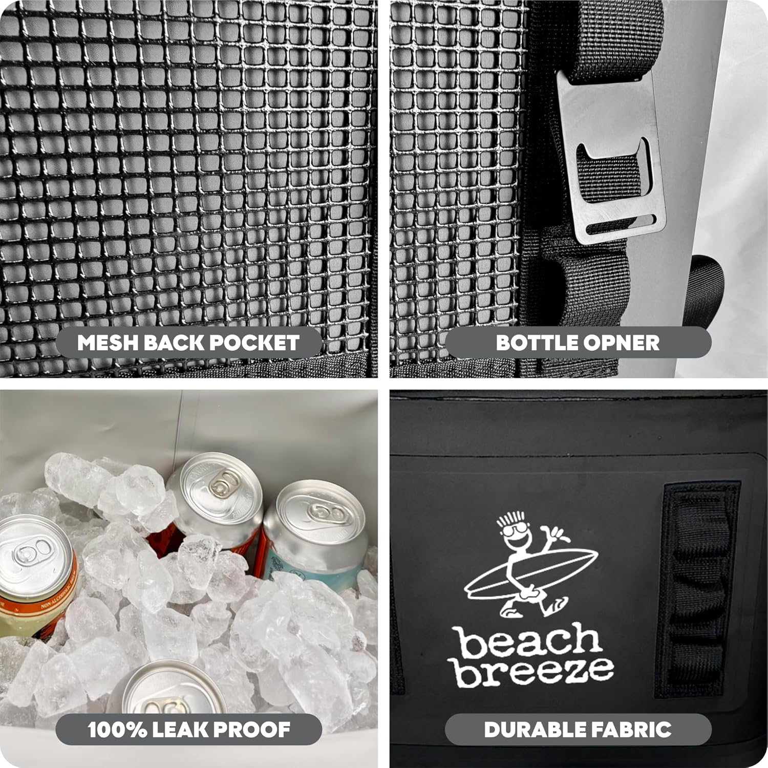 Beach Breeze 24 Can, Premium Soft Sided Insulated Lunch Box, Ice & Camping Cooler - Perfect for Car, Beach, Travel, & Golf - Floating Cooler