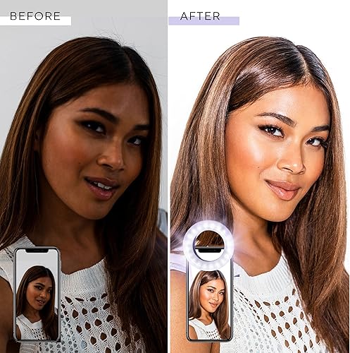 Miniatura 2 de LITTIL Selfie One - Anillo de luz para teléfono, iPhone, Android o portátil, 3 modos de luz ajustables, baterías recargables, diseño de clip,