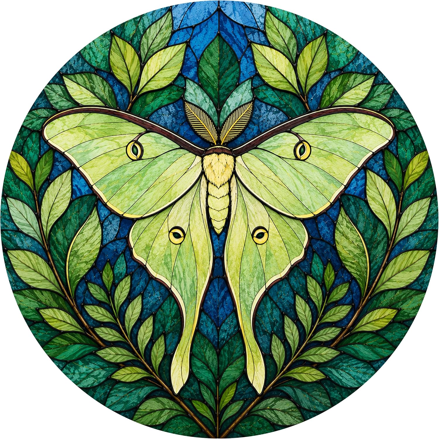Luna Moth Gifts for Women Lovers Suncatcher Stained Glass Window Hanging