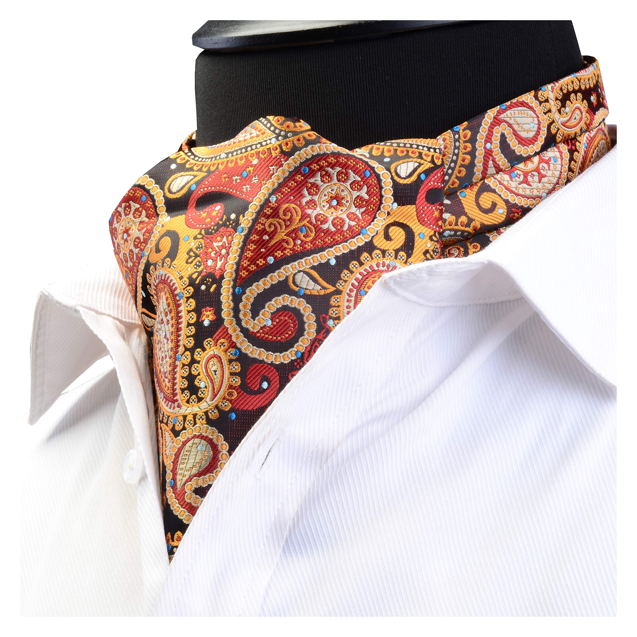 Gusleson Men's Cravat Self Tie Paisley Jacquard Woven Floral Luxury Ascot