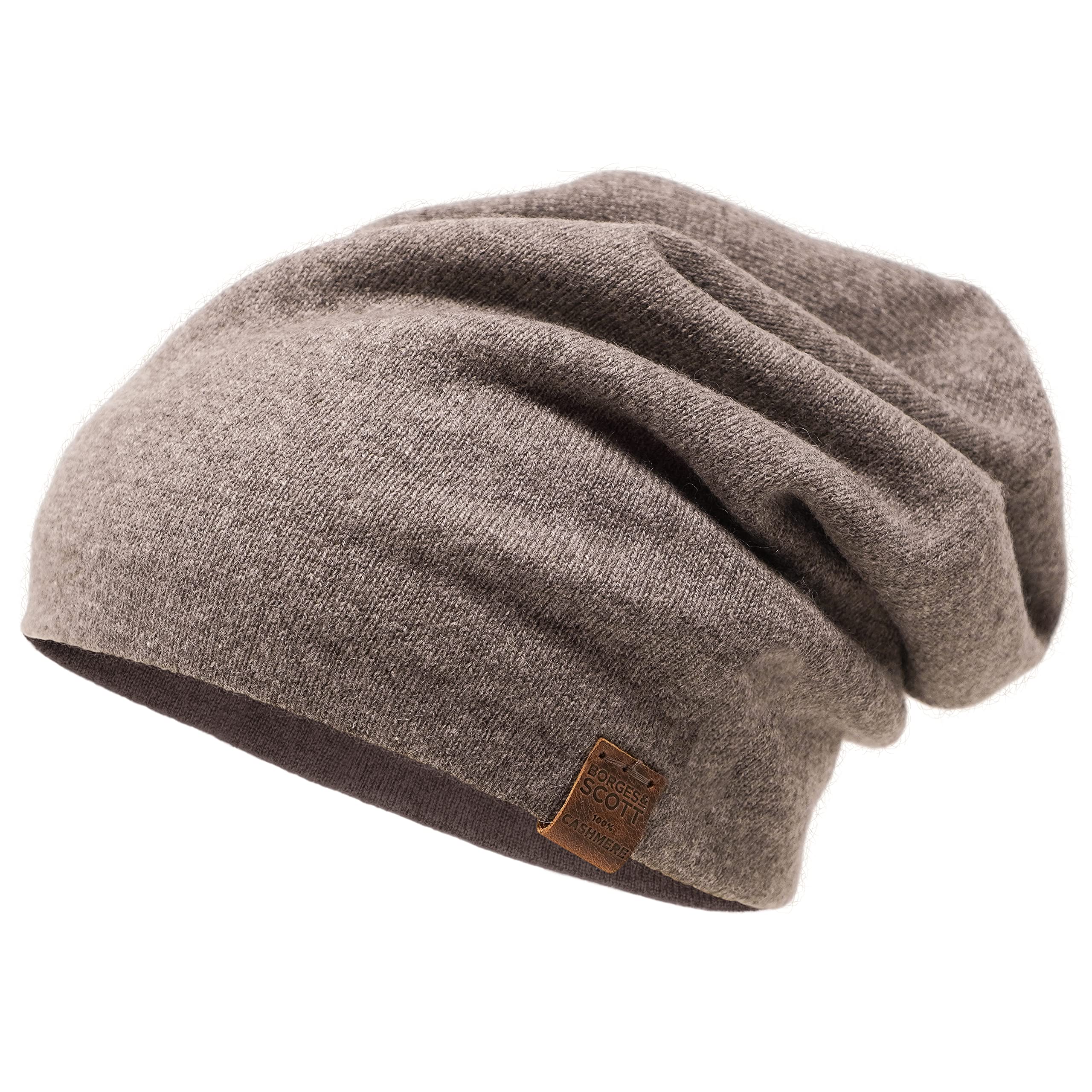 Borges & Scott Unisex Woodland Brown Aspen - Double Layer Beanie Hat - 100% Cashmere - Made In Nepal