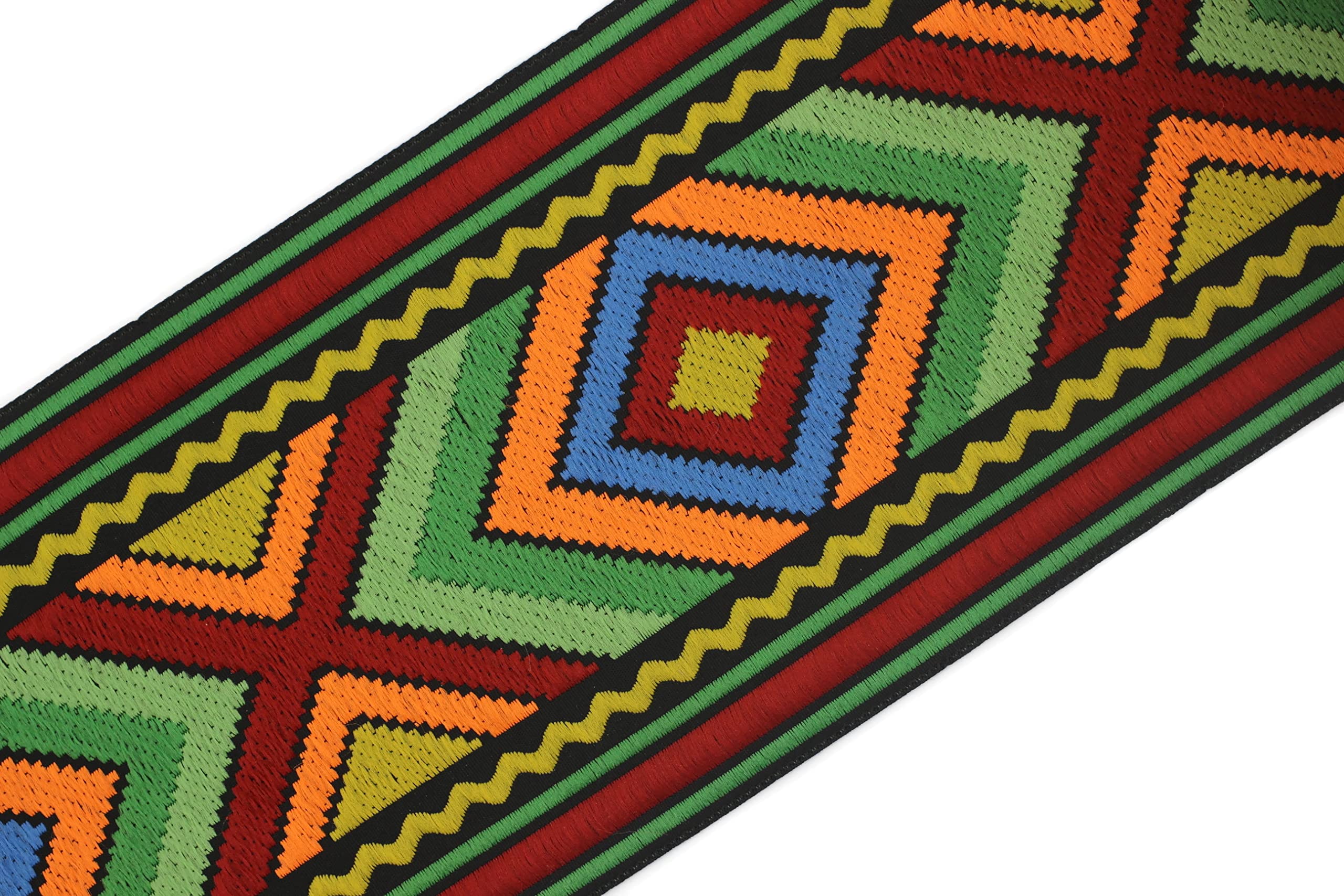 10 mètres de ruban jacquard de style Colore Africain Motif des rubans de tissu pour artisanat 100mm