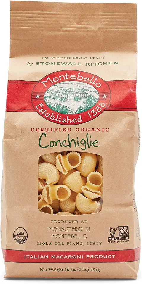 Montebello Organic Conchiglie, 1 lb (4-Pack) USDA Organic