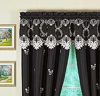 Vista 15 de Today's Curtain Verona - Nivel de bordado inverso, 36 pulgadas, crudo/rosa, 60 pulgadas de ancho x 36 pulgadas de largo