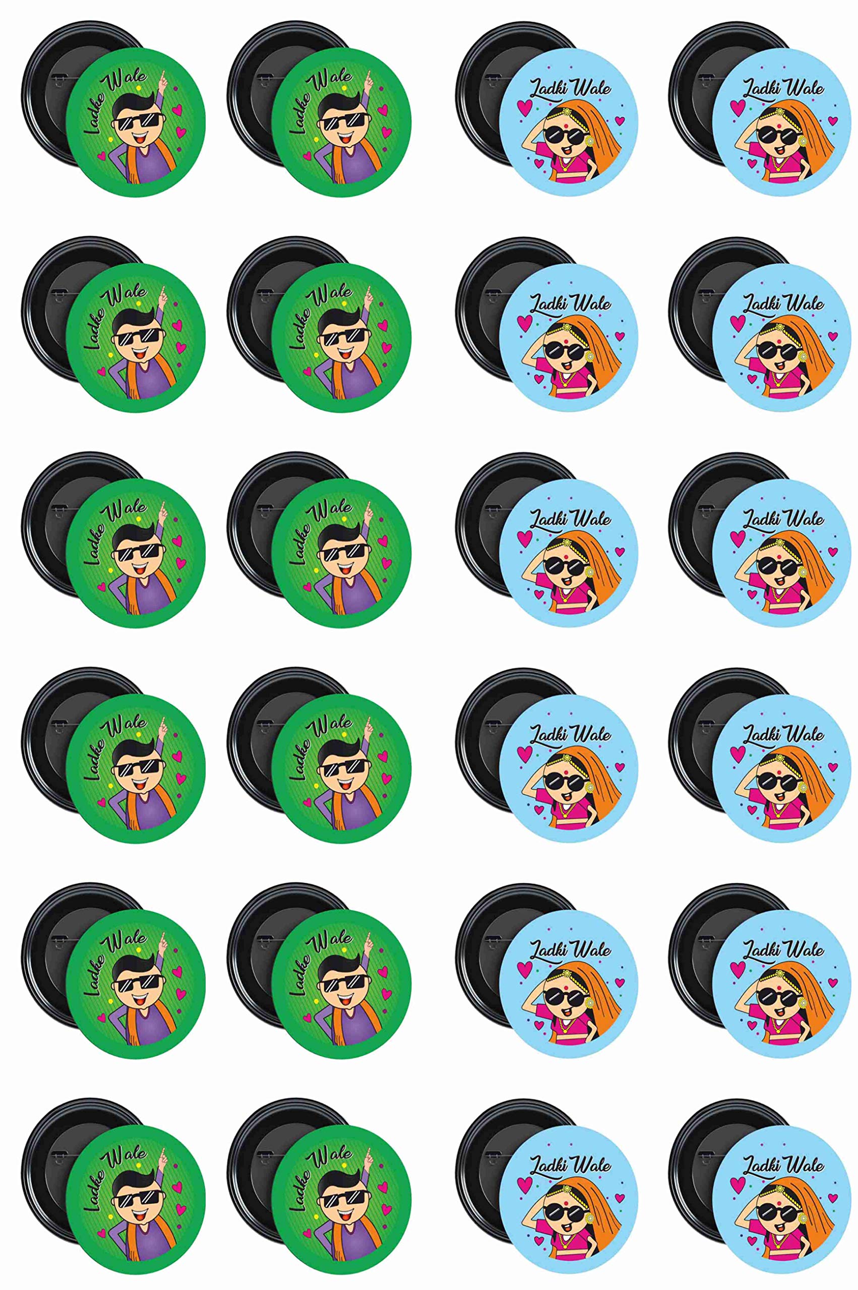 NIVARA Billa Badges LADKIWALE AND LADKEWALE Wedding Badges Round Pin Button Badge | Pack of 24, Multicolor (B08MFL6SMN) Amazon Price History, Amazon Price Tracker