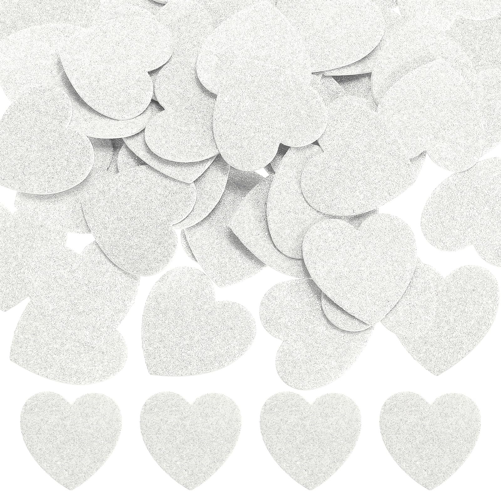 Autocollants EVA coeur blanc pailleté pour loisirs créatifs et bricolage DIY