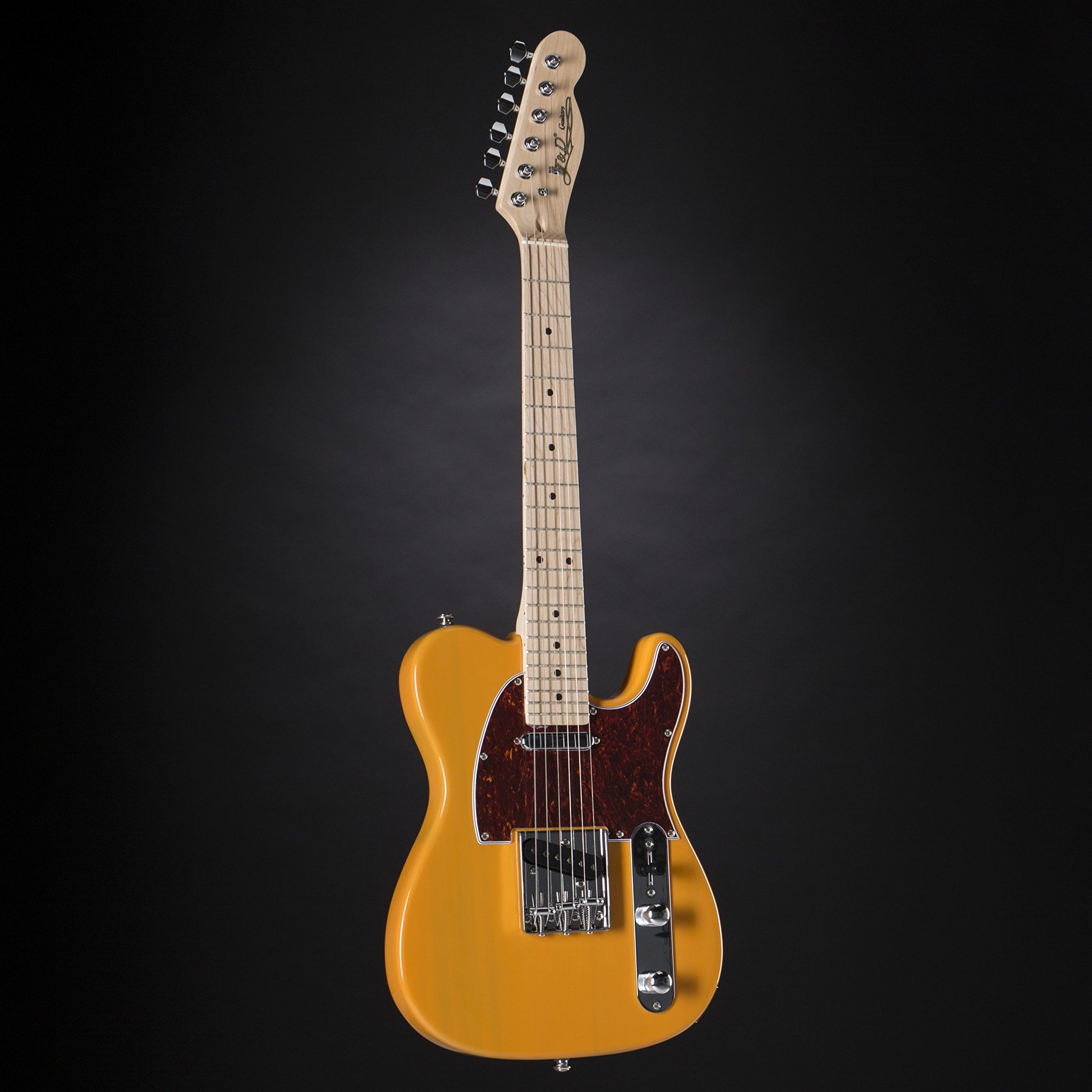 J & D E-Gitarre im TL-MINI-Stil mit Erle-Korpus, Ahorn-Hals, Keramik Single Coil, Butterscotch Blonde, Vintage Style
