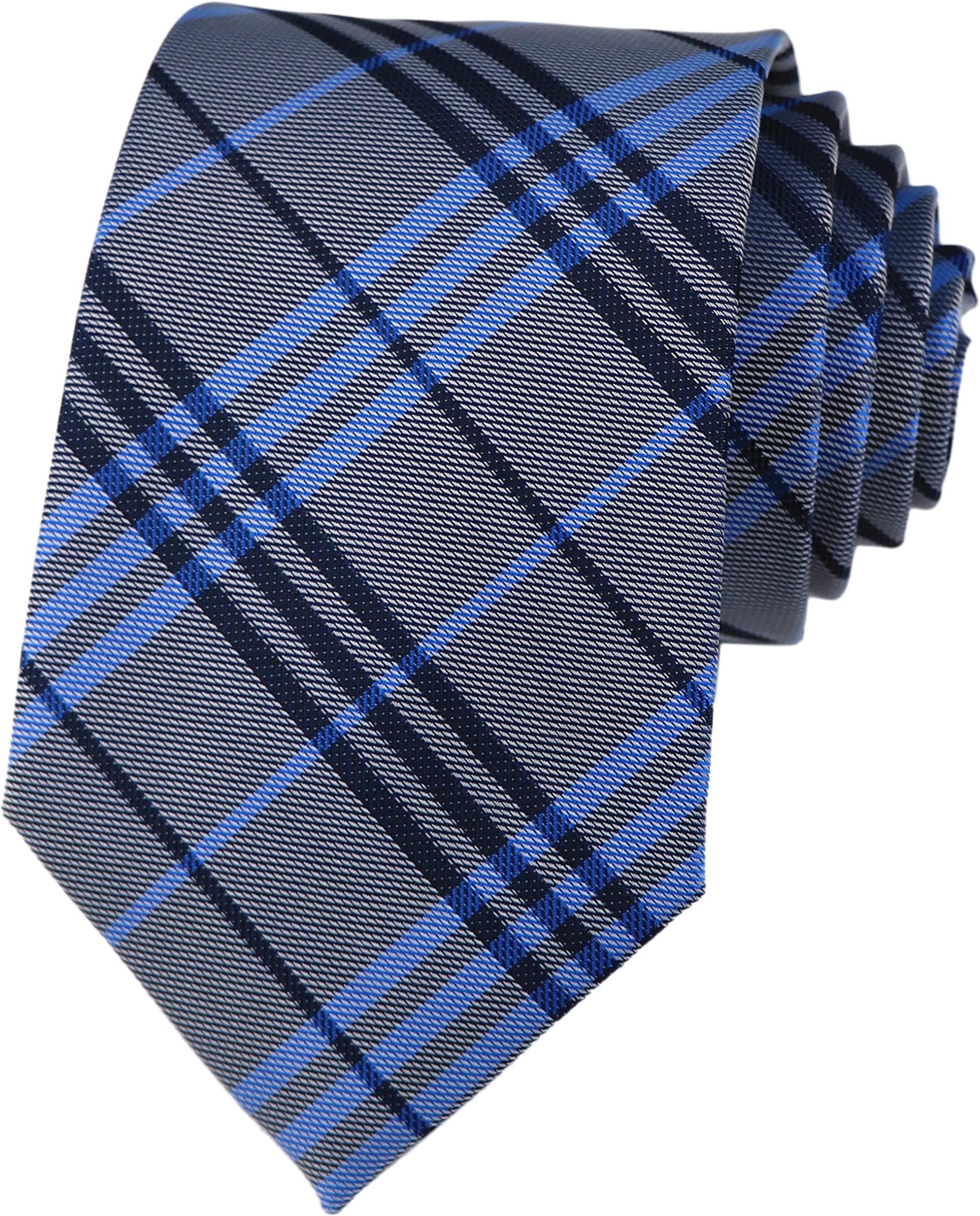 Kihatwin Men's Gingham Check Stripe Ties Pattern Business Formal Designer Neckties 3.15"