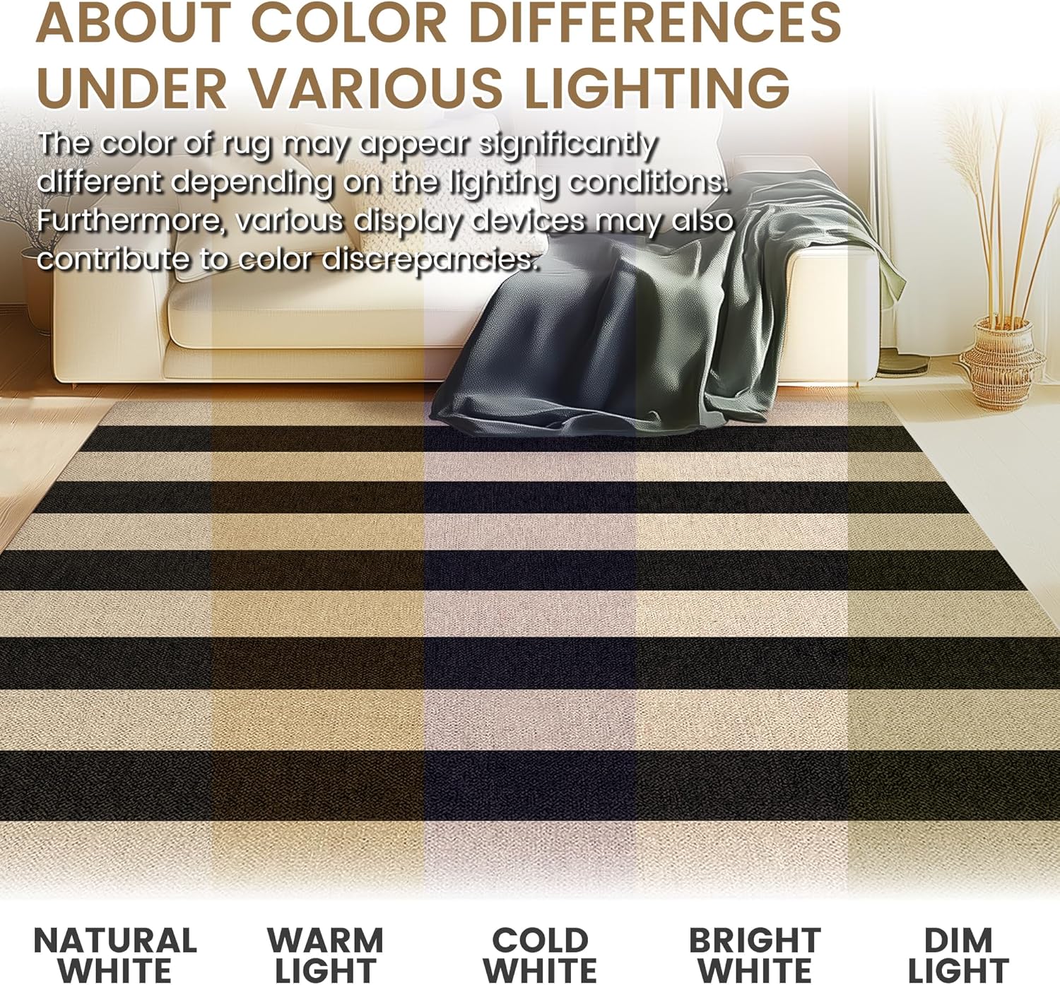 Washable Striped Easy Jute Runner Rug 2x6, Black Boho Geometric Outdoor Indoor Patio Area Rug, Woven Non Slip Thin Neutral Long Runner Carpet Mat for Hallway Kitchen Entryway Porch Farmhouse - Image 8