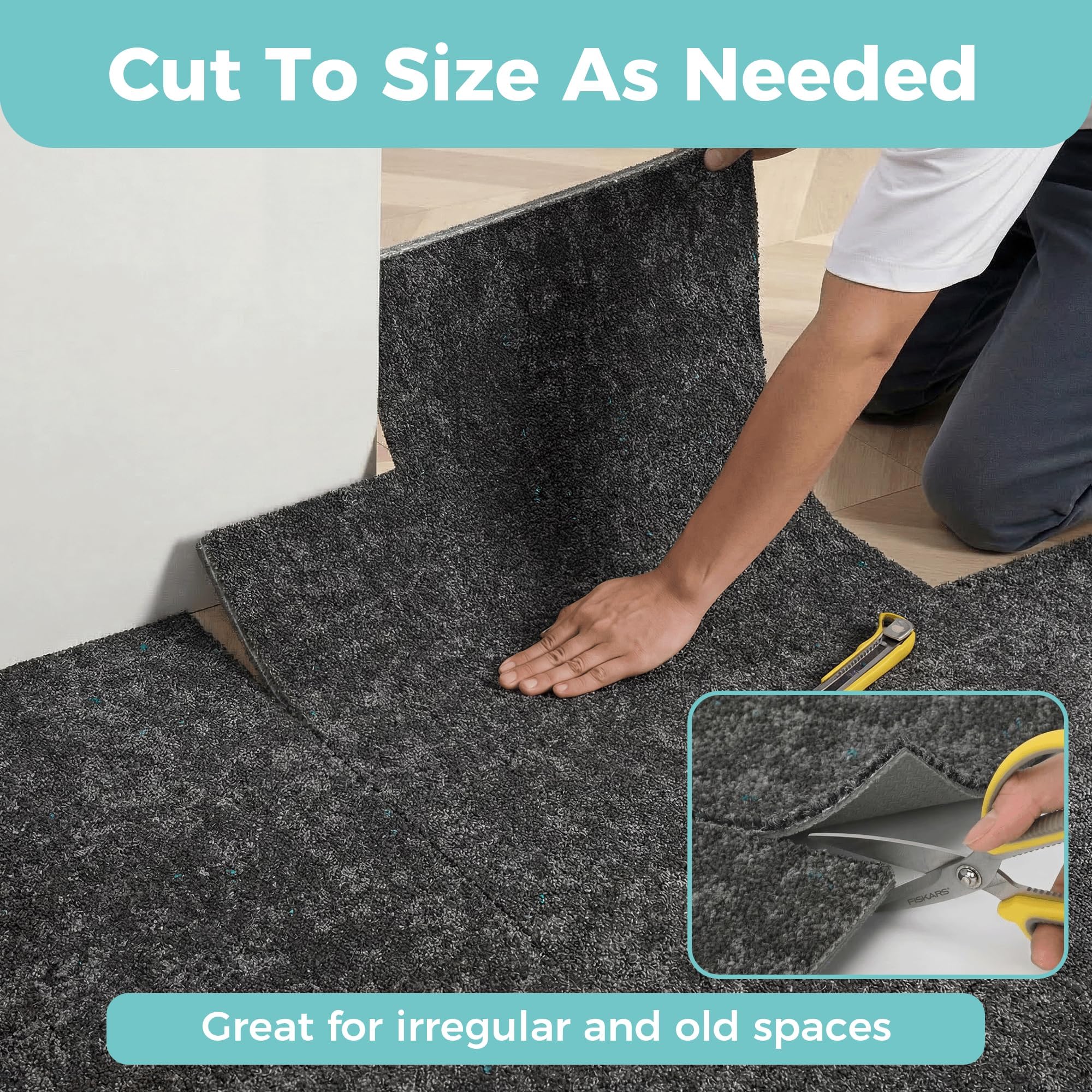 jxgzyy Commercial Carpet Tile 20x20in Carpet Squares of 4 Pack