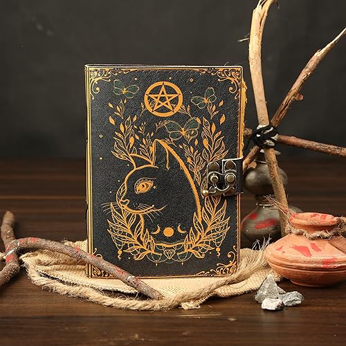 Miniatura 4 de Libro de hechizos en blanco de sombras, diario de bruja, gato, suministros de brujería, cuaderno wiccano, hecho a mano, vintage, de papel, grimorio,