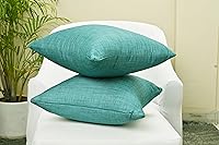 Vista 6 de Juego de 2 almohadas decorativas para sofá cama, almohadas decorativas de sala de estar, almohadas rústicas, fundas de almohada sólidas de seda