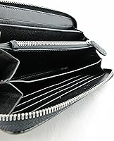 Vista 4 de PELGIO Cartera larga con cremallera de piel de cocodrilo auténtica, Negro -, Cartera con cremallera