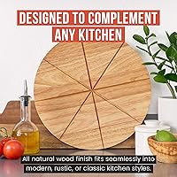 Vista 8 de Chef Pomodoro Juego de cuchilla basculante y tabla de cortar de pizza de 14 pulgadas - Cortador de pizza de acero inoxidable premium con tabla