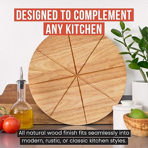 Miniatura 8 de Chef Pomodoro Juego de cuchilla basculante y tabla de cortar de pizza de 14 pulgadas - Cortador de pizza de acero inoxidable premium con tabla de