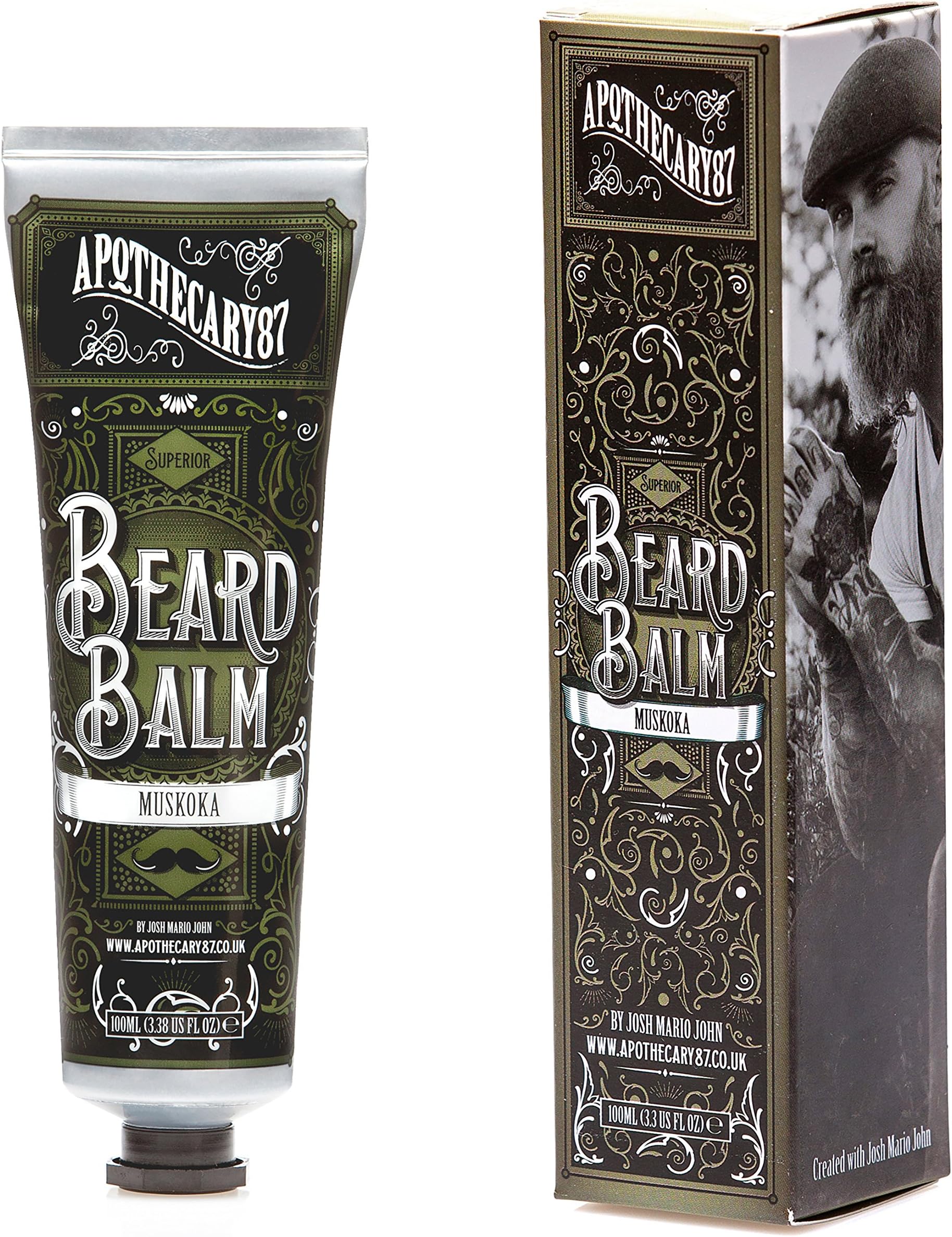 Apothecary 87 Beard Balm | Premium Formulation With Plant Extracts | Lightweight Beard & Skin Moisturiser, Nourishes, Softens and Conditions, Reduces Irritation | 100ml