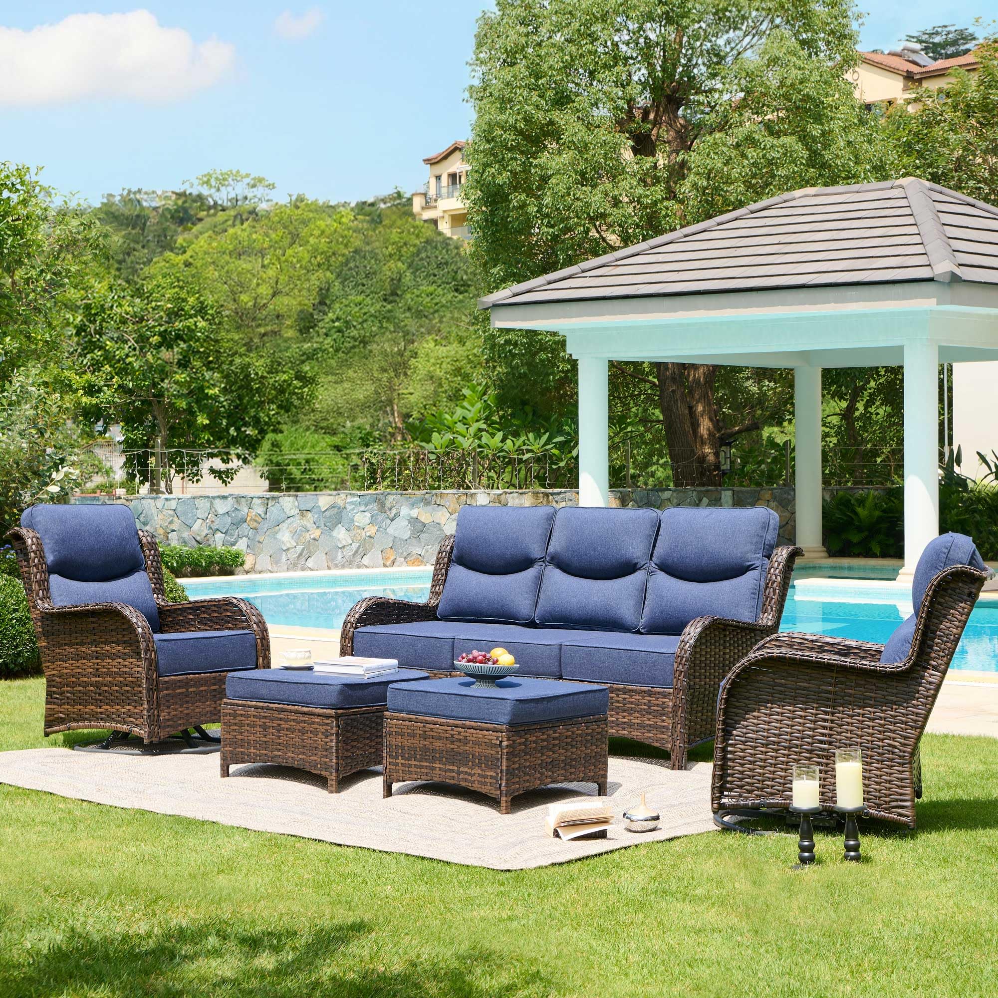 HILLGA High Back 5-Piece with Swivel Rockers