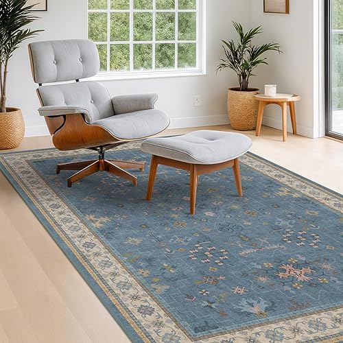 Miniatura 533 de Alfombra Boho Negra para Sala de Estar - Alfombra de Área Lavable de 10x14 Pies, Alfombras de Comedor para Debajo de la Mesa, Alfombra Suave de Pelo