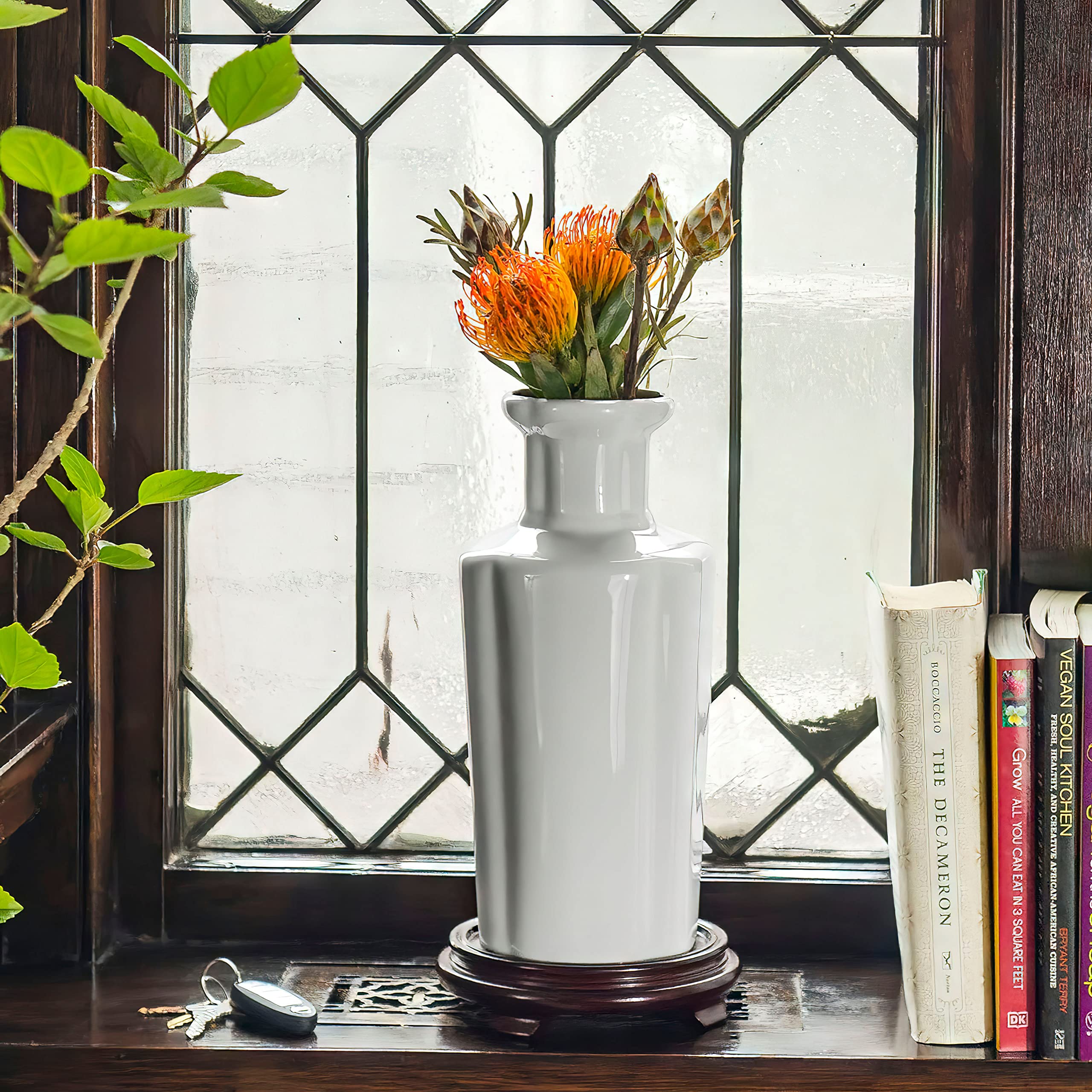 Amazon.co.jp: 12インチのアンティークな白磁の花瓶。 : Home & Kitchen