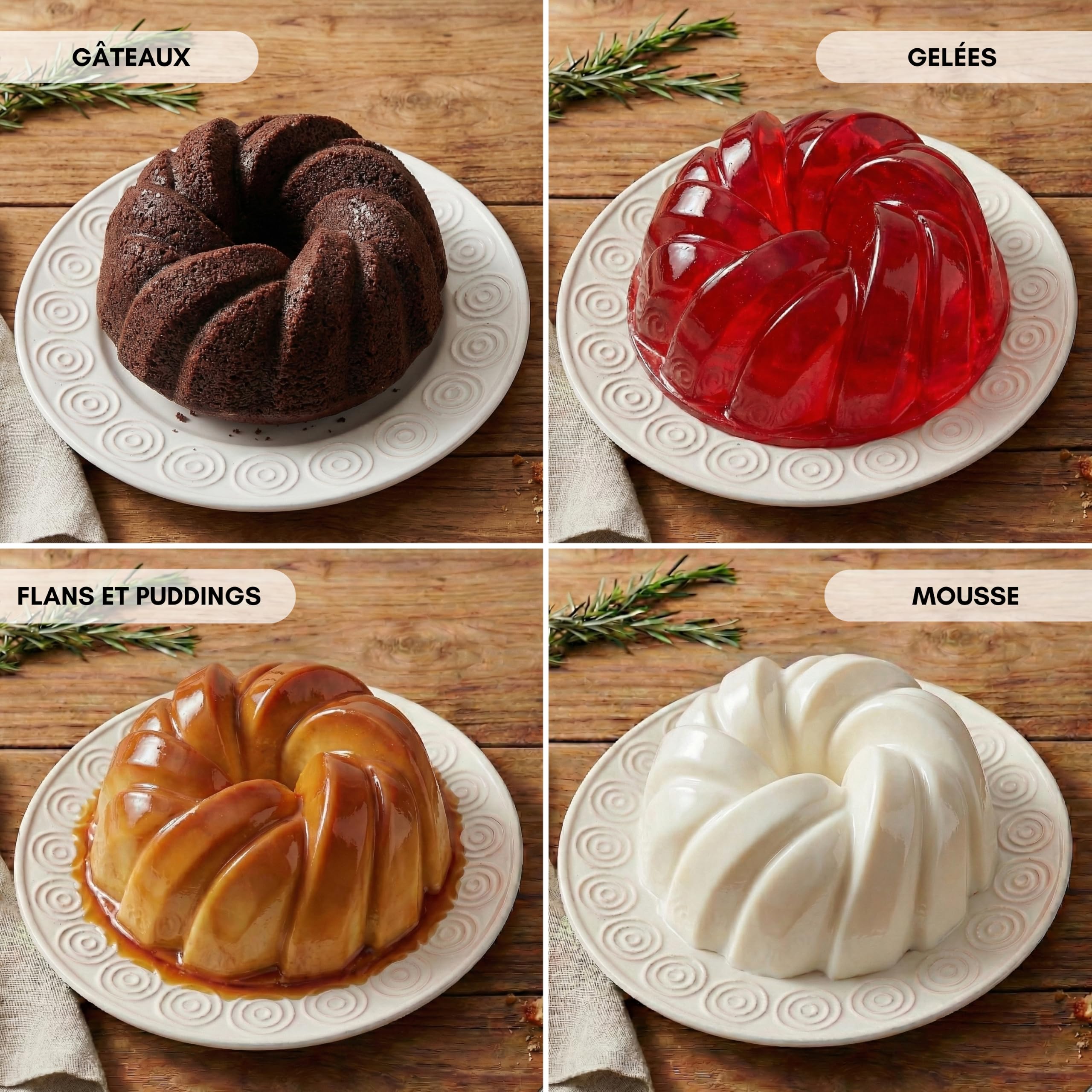 Erreke Moule à Gâteau avec Double Revêtement Antiadhésif, Plait | Moule Kouglof. Moule Gateau. Moule à Tarte. Aluminium Moulé Résistant. Savarin Cuisson Uniforme. Pour Pâtisserie Maison
