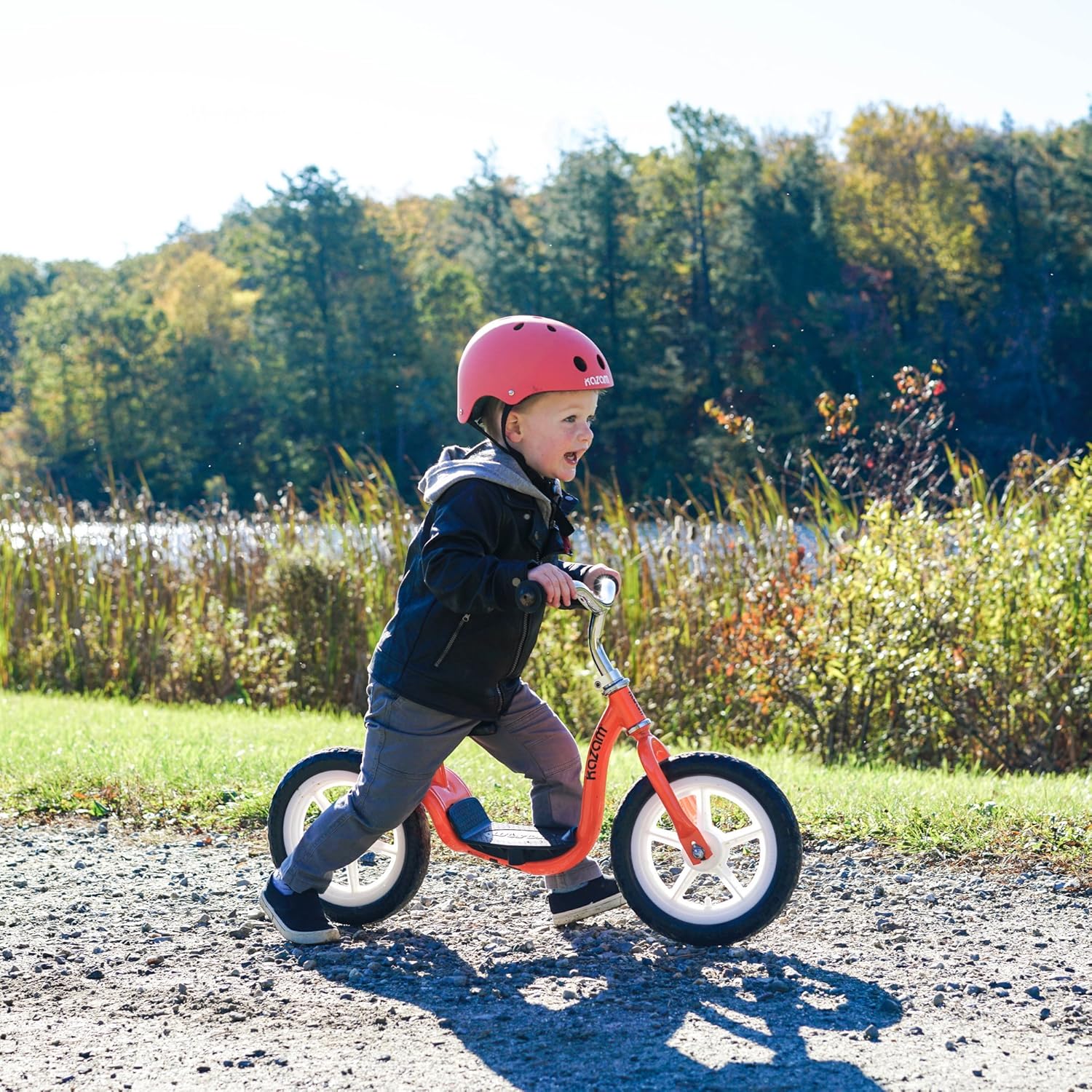 KaZAM v2e No Pedal Balance Bike, 12-Inch, Red : Toys & Games