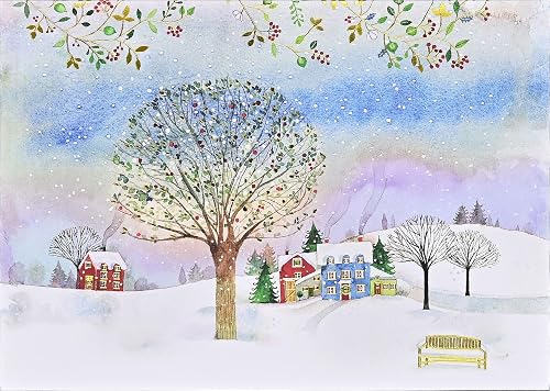 Village Twilight Deluxe Boxed Holiday Cards (20 cards, 21 self-sealing envelopes)
