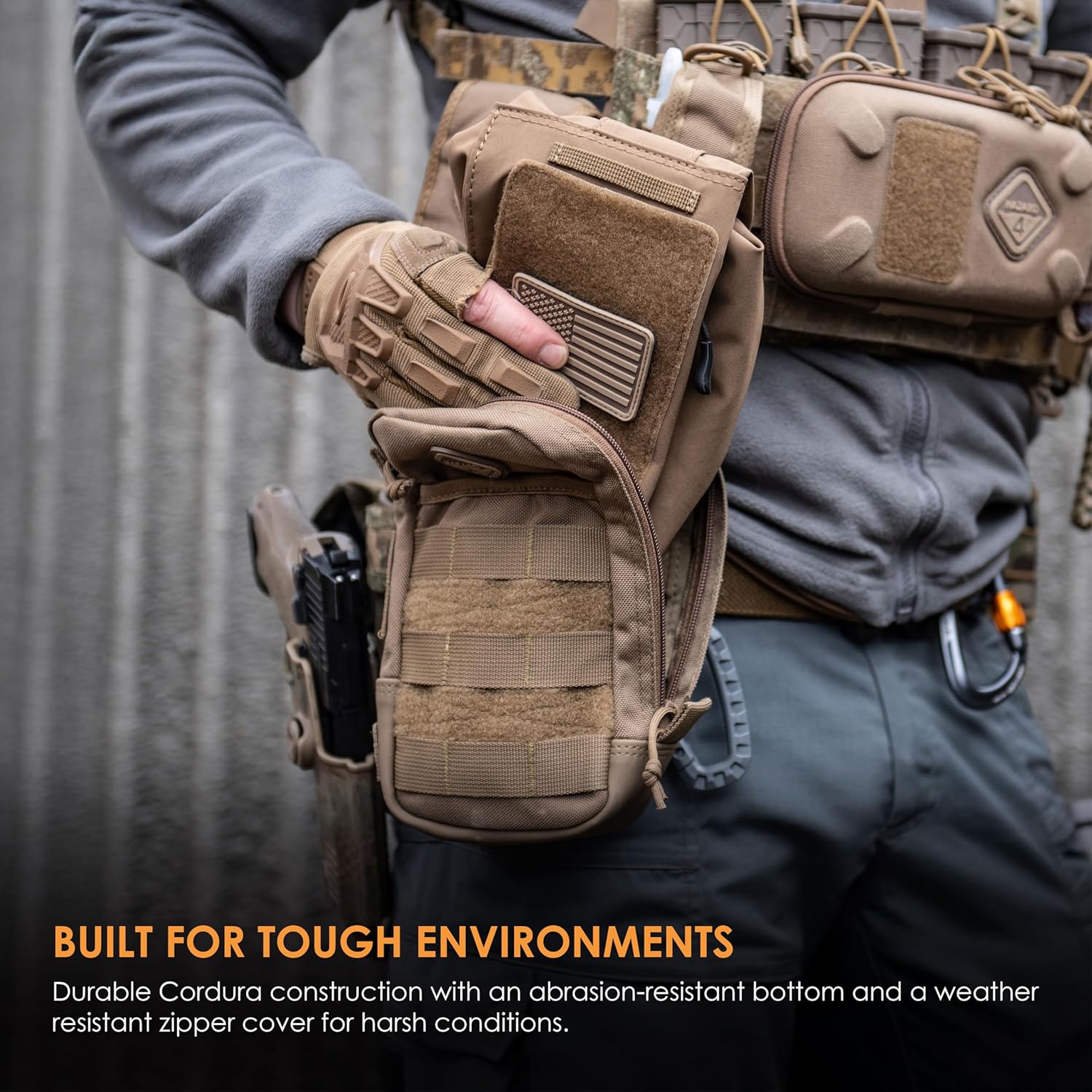 HAZARD 4 Broadside: Large Utility Pouch with Molle, 9 X 5-Inch - Coyote - Image 4