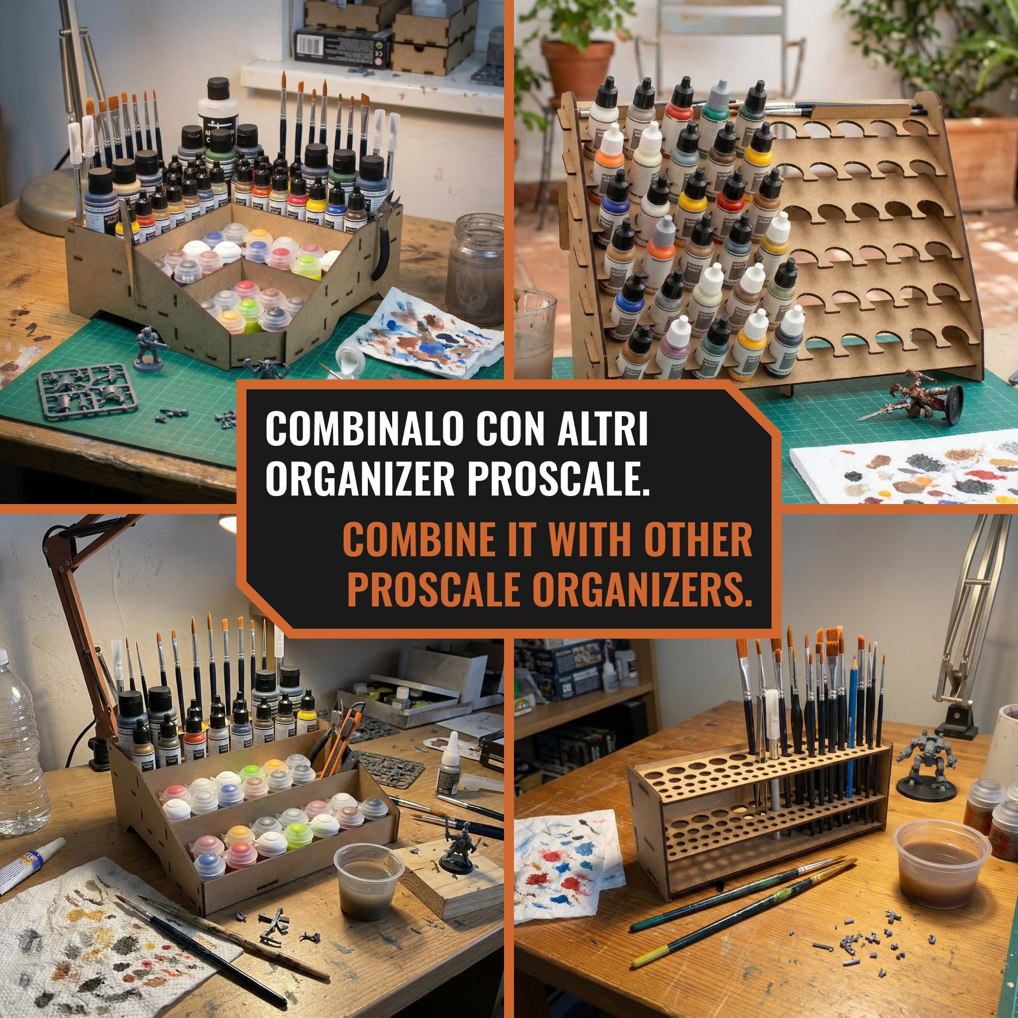 PROSCALE Porta colori acrilici per modellismo Organizer Espositore Universal
