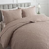 Vista 43 de HoneiLife - Colcha bordada tamaño King - Juego de edredón de microfibra de 3 piezas, colchas ligeras, cubrecamas reversibles, funda de cama retro