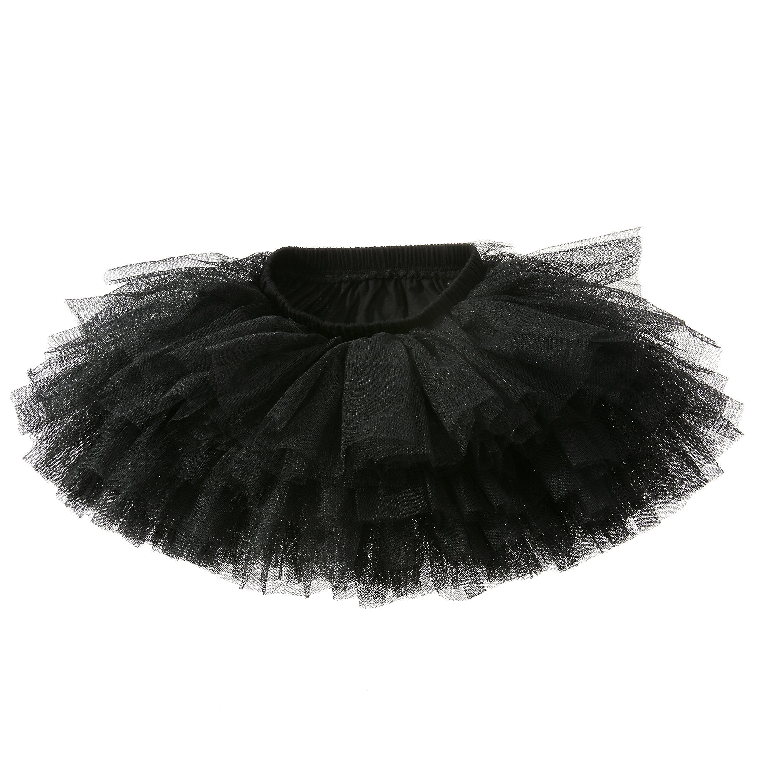 Eaasok Baby Girls' Tutu Skirt Toddler 6 Layered Tulle Tutus 1-8T Black