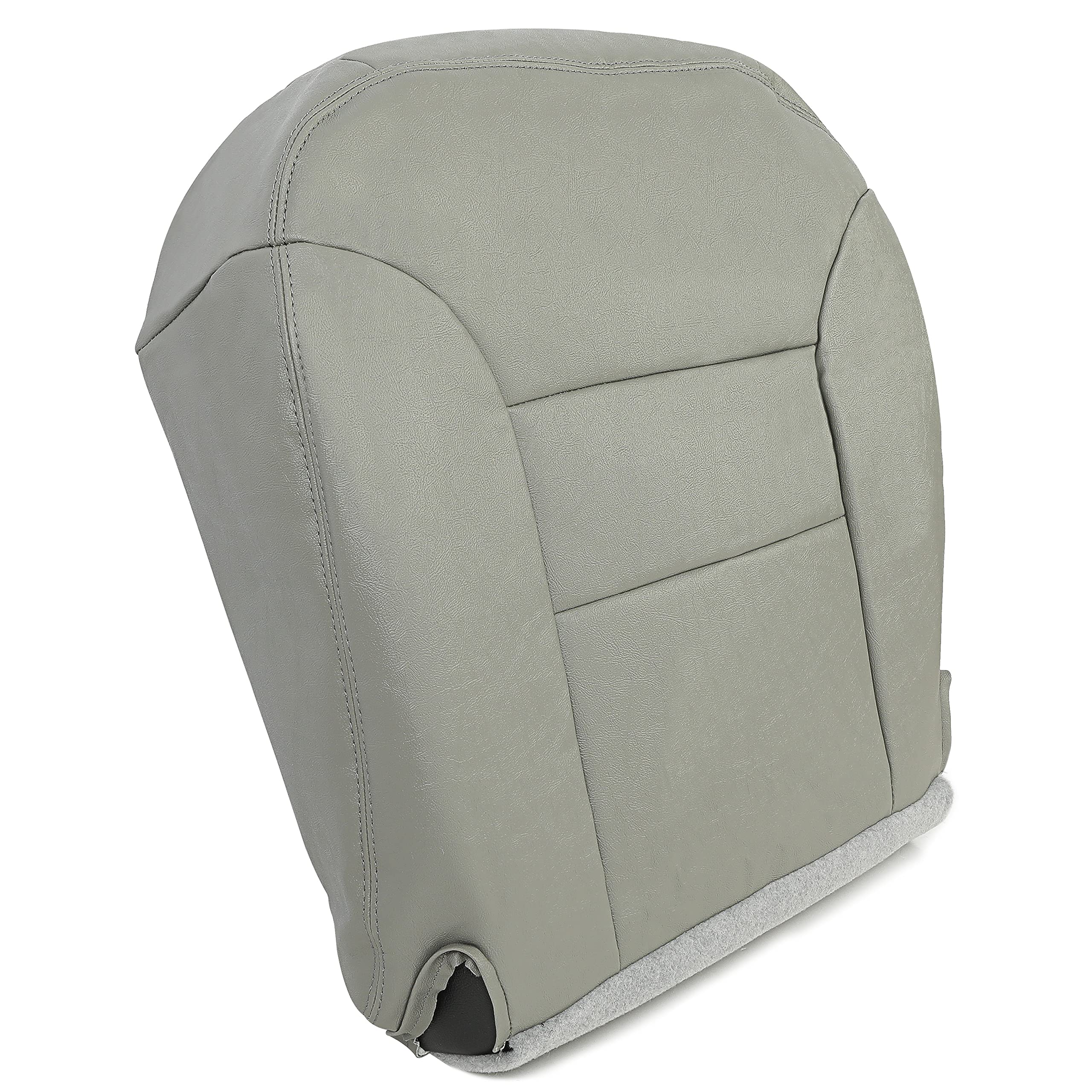 HECASA Driver Side Seat Cover Compatible with 1995 1996 1997 1998 1999 Chevy Chevrolet Suburban Tahoe Silverado Pewter Gray Leather Seat Bottom Cover