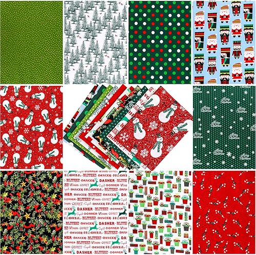 Konsait 10 piezas de 8 x 10 pulgadas al azar de tela multicolor multicolor de retazos de algodón mixtos para coser acolchar manualidades, álbumes de