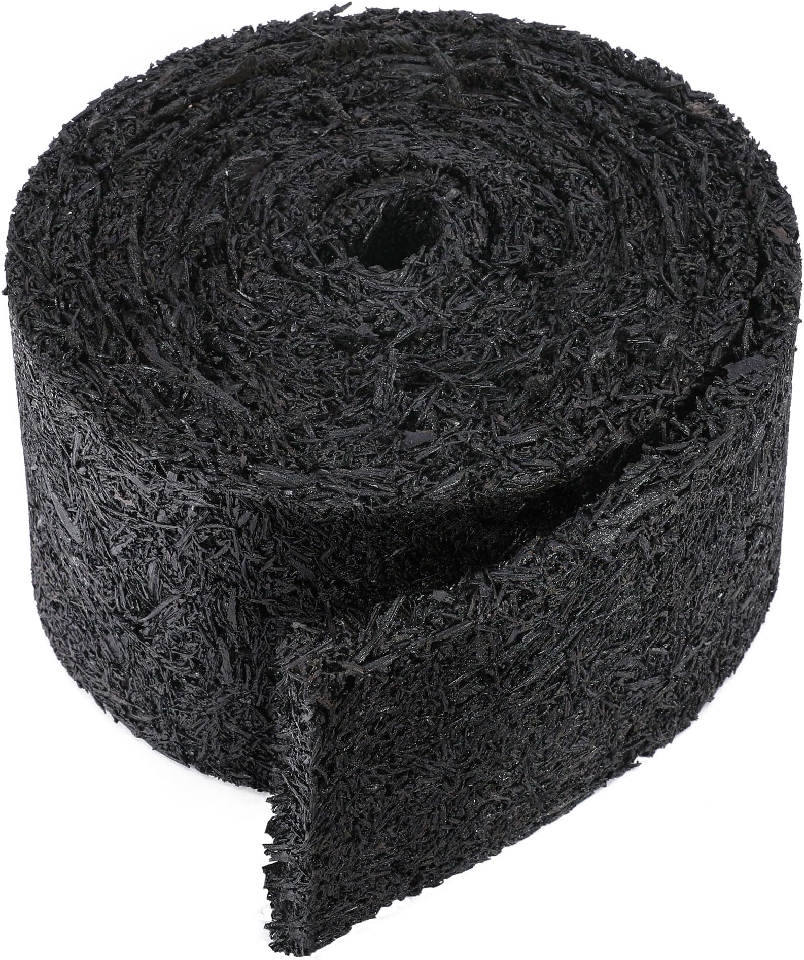Adnee 140'' x 5.5" Double Sided Rubber Mulch Roll, Black Recycled Rubber Mulch Walkway,Permanent Garden Edging Barrier Mat for Landscaping,Plants,Vegetables and Flowers