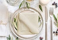 Vista 2 de Paquete de 12 servilletas de lino de algodón de 18 x 18 pulgadas, servilletas decorativas lisas, suaves, absorbentes, cómodas, ideales para eventos